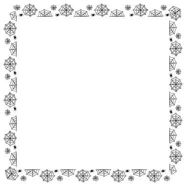 El çizimi cadılar bayramı çerçeve şablonu tasarımı