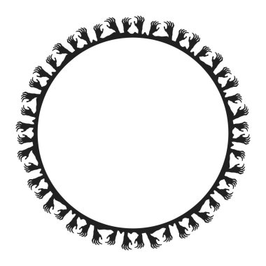 El çizimi cadılar bayramı çerçeve şablonu tasarımı