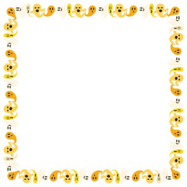 El çizimi cadılar bayramı çerçeve şablonu tasarımı