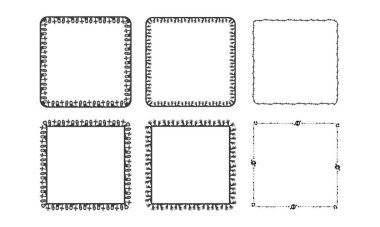 El çizimi cadılar bayramı çerçeve şablonu tasarım koleksiyonu