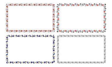 El çizimi cadılar bayramı çerçeve şablonu tasarım koleksiyonu
