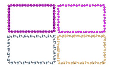 El çizimi cadılar bayramı çerçeve şablonu tasarım koleksiyonu