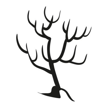 Cadılar Bayramı ağaçlarının yapraksız dalları beyazlara karşı izole.