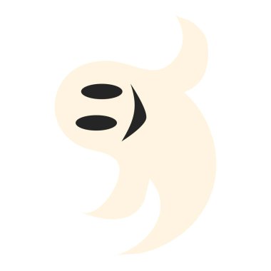 Beyaz üzerine el çizimi düz cadılar bayramı hayalet çizimi