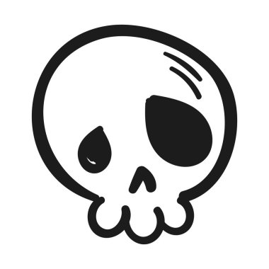 Elle çizilmiş kafatası silüeti çizimi