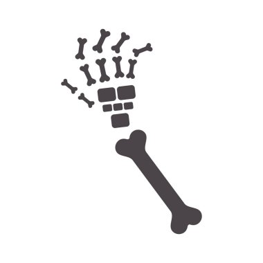 Beyaz kemik. Cadılar Bayramı için elle çizilmiş karalama ögesi