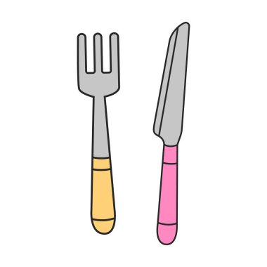 çizgi film kaşık çatal bıçak mutfak tasarımı