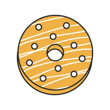 Renkli jöleli çörekler düz çizim