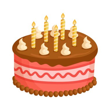 Mumlu güzel bir doğum günü pastası.