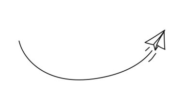 Kağıt düzlem konsepti Sürekli çizgi çizimi El çizimi