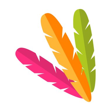 Karalama tarzında bir çift papağan tüyü