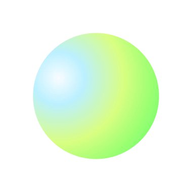 Beyaz arkaplanda renkli küreler gösterimi