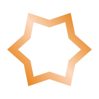 Sekiz köşeli yıldız simgesi geometrik tasarım ögesi şekli izole