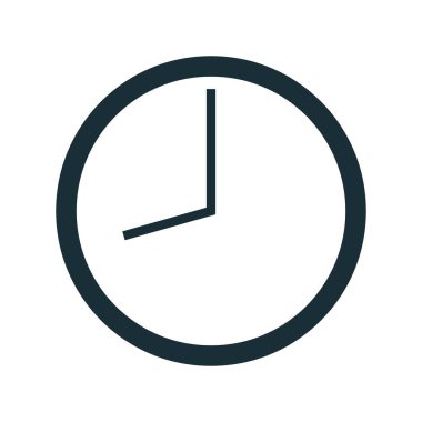 Beyaz arkaplanda saat işareti simgesi