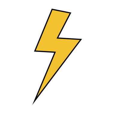 Beyaz arkaplanda yıldırım etiketi