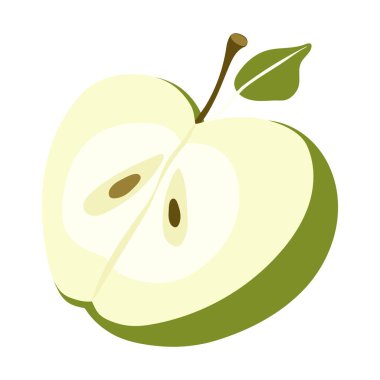 Beyaz arka planda izole edilmiş taze yeşil elma.