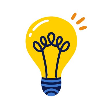 Ampul çizgisi simgesi beyaz arkaplanda sıralı