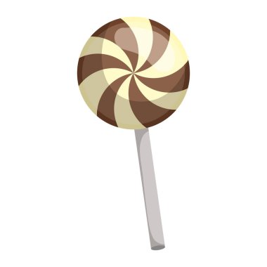 Lolipop Şeker Karikatür Simgesi Beyaz Çizim