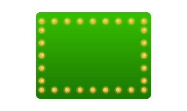 Beyaz arkaplanda parlayan lambalar şablonu olan retro çerçeve