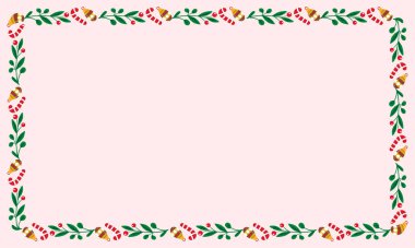 Yılbaşı kutlaması için çerçeve şablonu, Noel çelengi konsepti