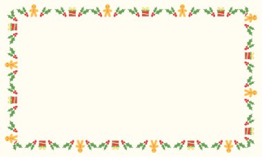 Yılbaşı kutlaması için çerçeve şablonu, Noel çelengi konsepti