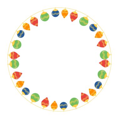 Yılbaşı kutlaması için çerçeve şablonu, Noel çelengi konsepti