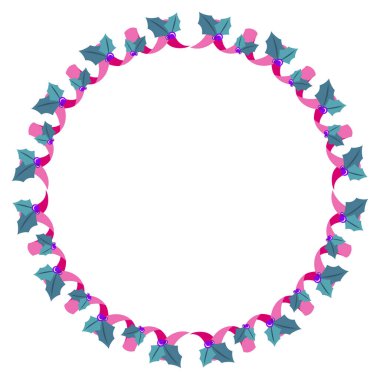 Yılbaşı kutlaması için çerçeve şablonu, Noel çelengi konsepti