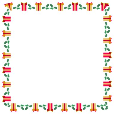 Yılbaşı kutlaması için çerçeve şablonu, Noel çelengi konsepti