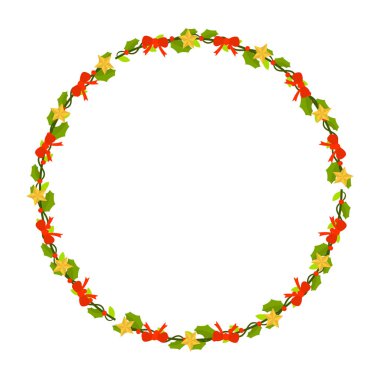 Yılbaşı kutlaması için çerçeve şablonu, Noel çelengi konsepti