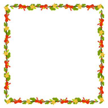 Yılbaşı kutlaması için çerçeve şablonu, Noel çelengi konsepti