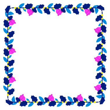 Yılbaşı kutlaması için çerçeve şablonu, Noel çelengi konsepti