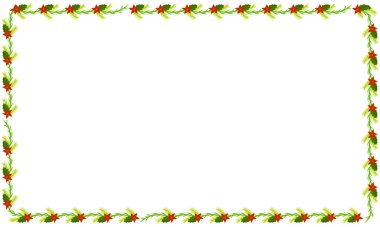 Yılbaşı kutlaması için çerçeve şablonu, Noel çelengi konsepti