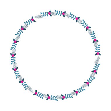 Yılbaşı kutlaması için çerçeve şablonu, Noel çelengi konsepti