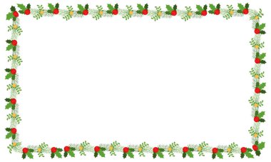 Yılbaşı kutlaması için çerçeve şablonu, Noel çelengi konsepti