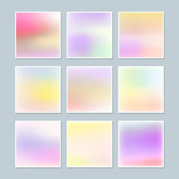 stock vector Colorful holographic gradient background design set