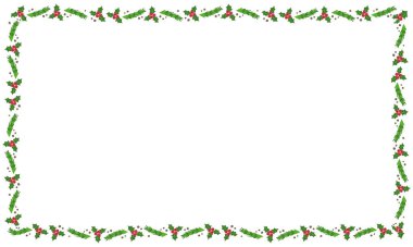 Yılbaşı kutlaması için çerçeve şablonu, Noel çelengi konsepti