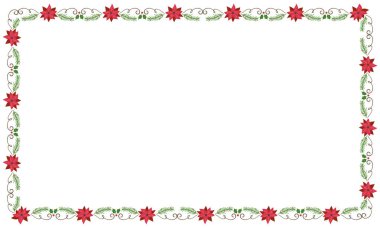 Yılbaşı kutlaması için çerçeve şablonu, Noel çelengi konsepti