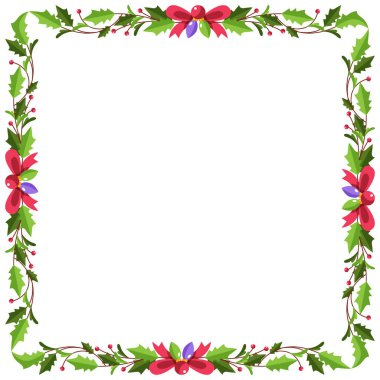 Yılbaşı kutlaması için çerçeve şablonu, Noel çelengi konsepti