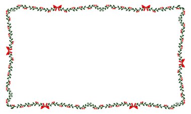 Yılbaşı kutlaması için çerçeve şablonu, Noel çelengi konsepti