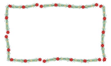 Yılbaşı kutlaması için çerçeve şablonu, Noel çelengi konsepti