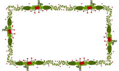 Yılbaşı kutlaması için çerçeve şablonu, Noel çelengi konsepti