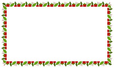 Yılbaşı kutlaması için çerçeve şablonu, Noel çelengi konsepti