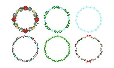 Noel kutlaması, Noel çelengi konsepti için çerçeve koleksiyonu