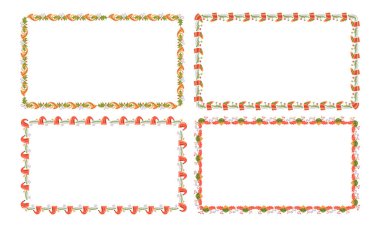 Noel kutlaması, Noel çelengi konsepti için çerçeve koleksiyonu