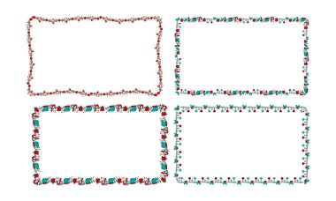 Noel kutlaması, Noel çelengi konsepti için çerçeve koleksiyonu