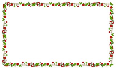 Yılbaşı kutlaması için çerçeve şablonu, Noel çelengi konsepti