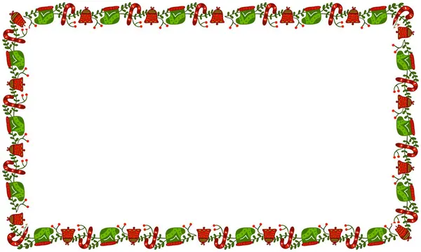 Yılbaşı kutlaması için çerçeve şablonu, Noel çelengi konsepti