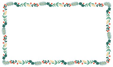 Yılbaşı kutlaması için çerçeve şablonu, Noel çelengi konsepti