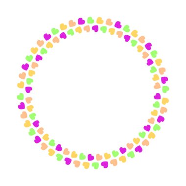 El çizimi düz tasarım kalpler sınır ve çerçeve