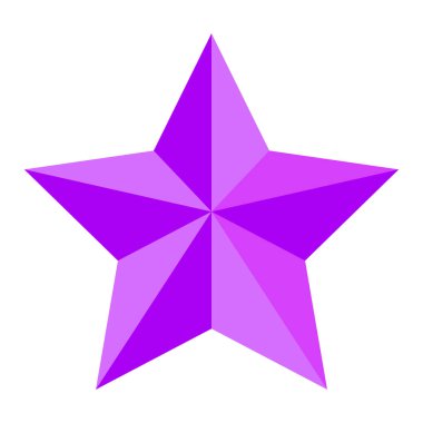 Beyaz arkaplanda izole edilmiş 3B yıldız üç boyutlu illüstrasyon